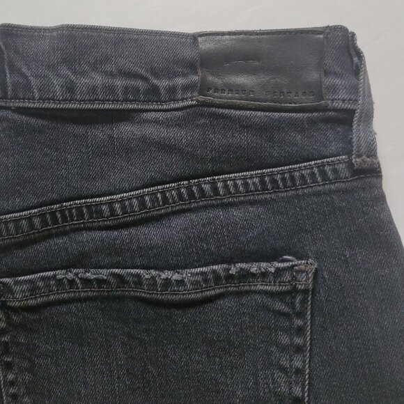 COH Emerson Relaxed Slim Boyfriend Crop Chewed Hem Jean in Dark Gray - Picture 7 of 12